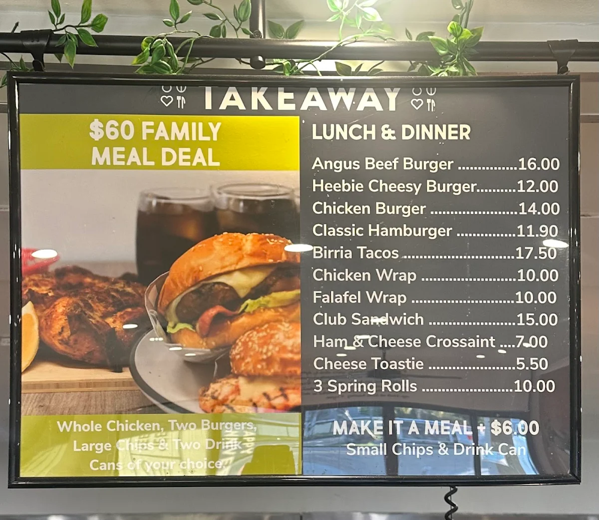 Menu, Heebie Jeebz