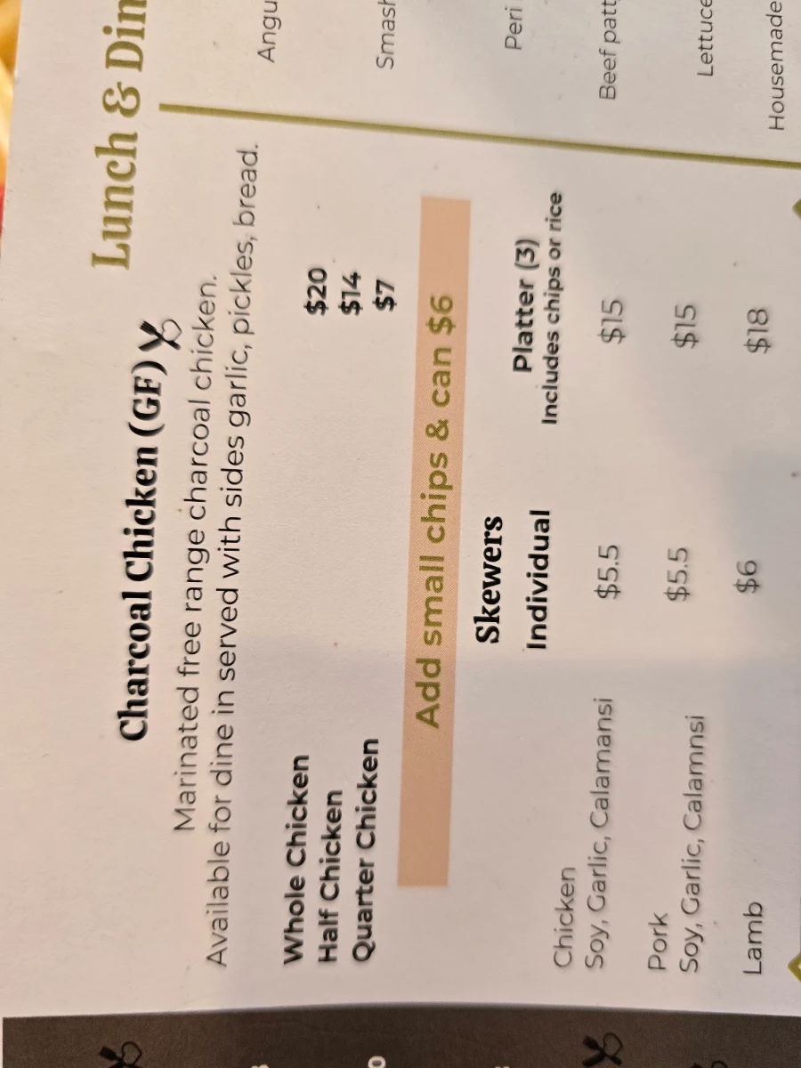 Menu, Heebie Jeebz