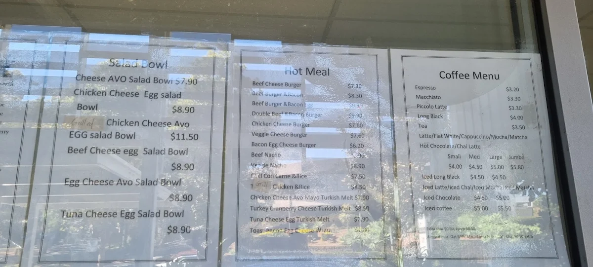 Menu, Fresh Start Coffee and Juice Bar