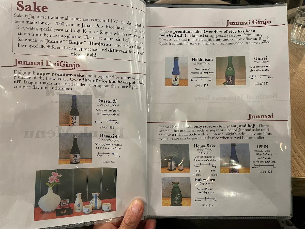 Menu, Wazen Japanese Restaurant