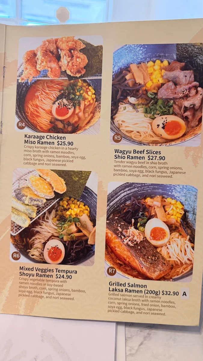 Menu, KINJI NOODLE AND RICE
