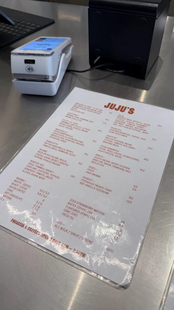 Menu, JUJU’S DELI SOUTH MELBOURNE