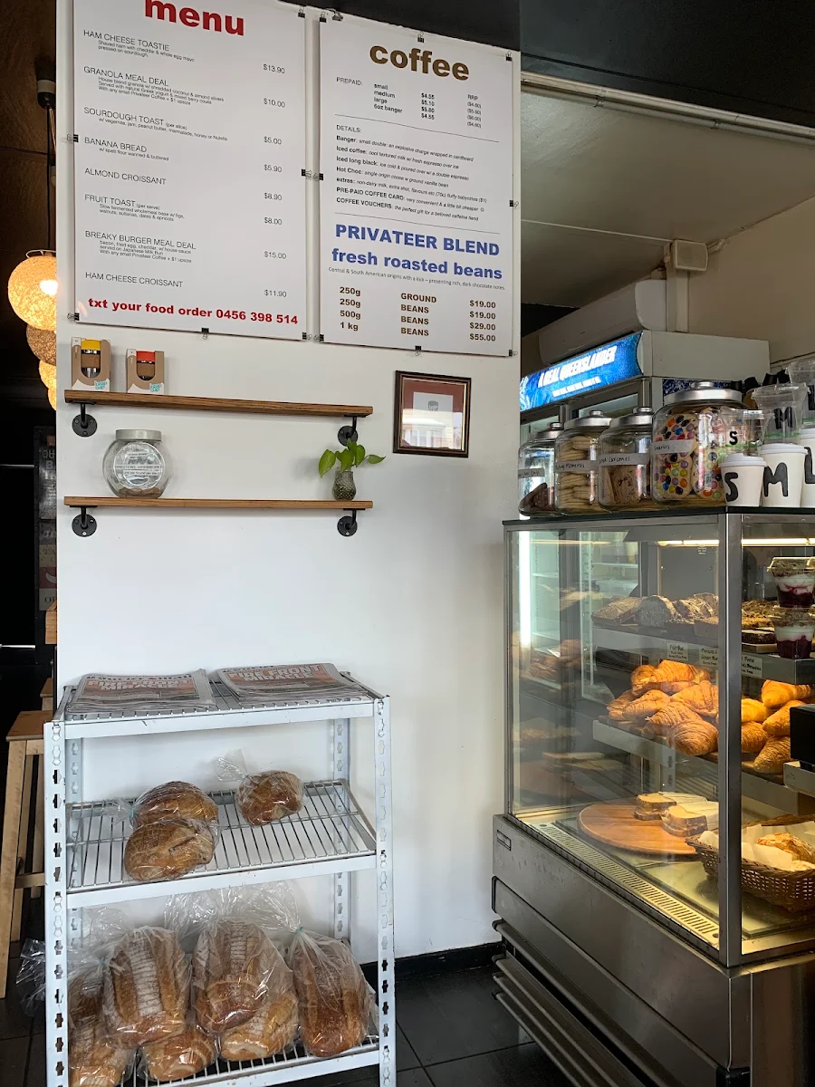 Menu, Eva Street Privateer