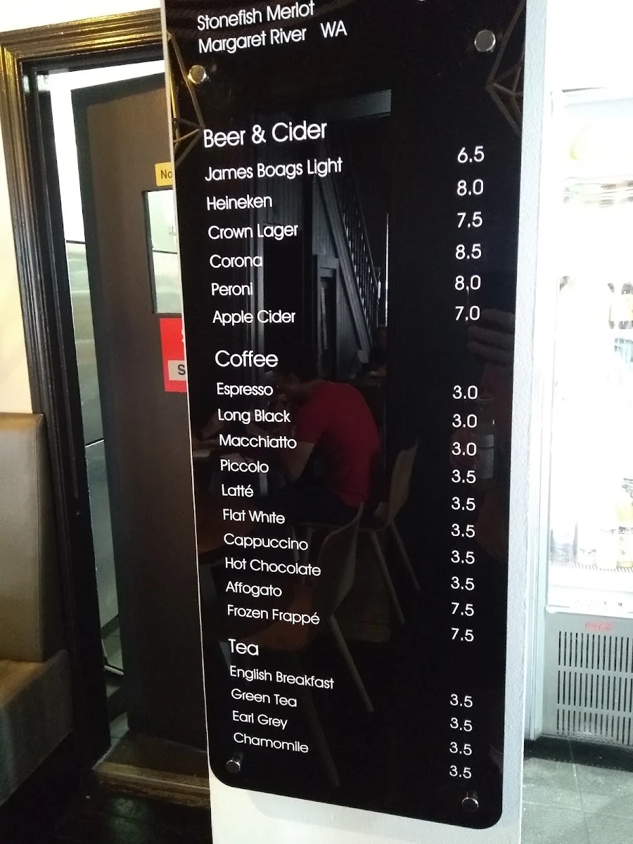 Menu, Ocean Foods Drummoyne