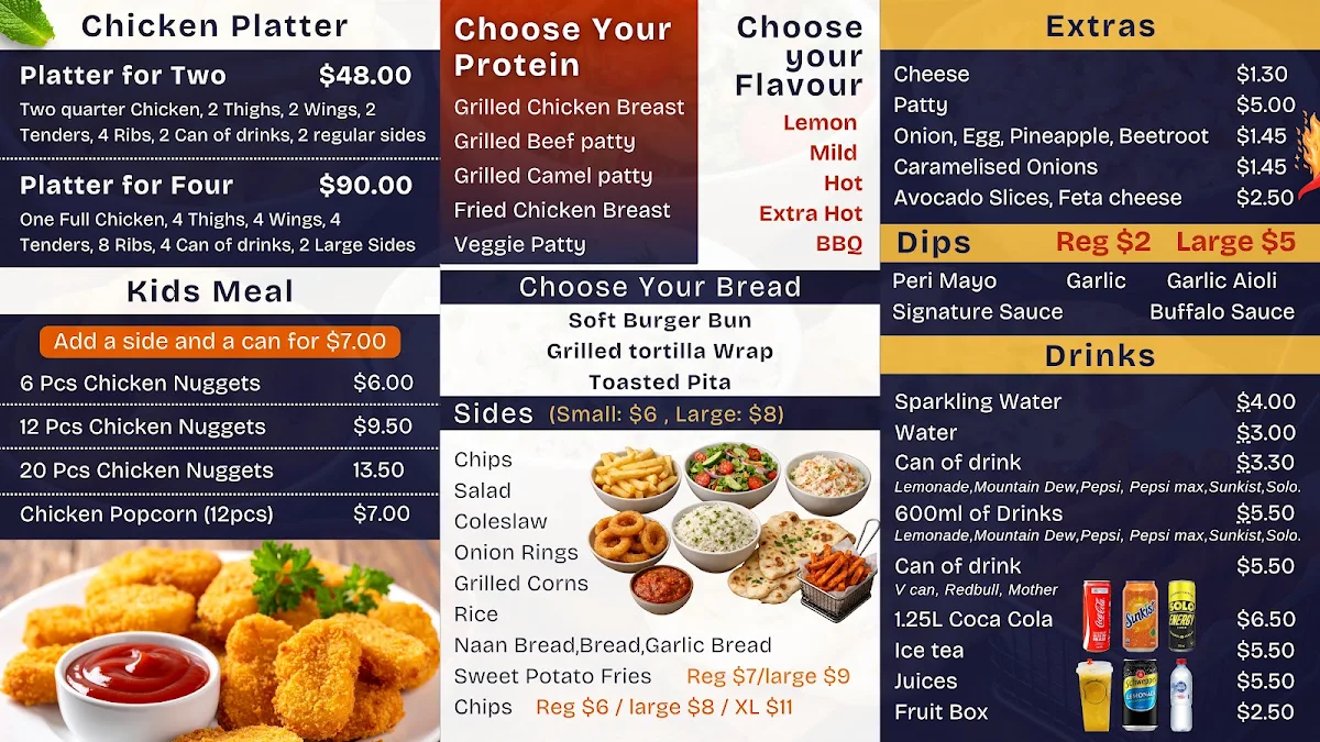 Menu, Wingoz