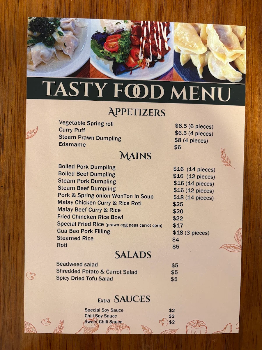 Menu, Monkey Can Fly Café