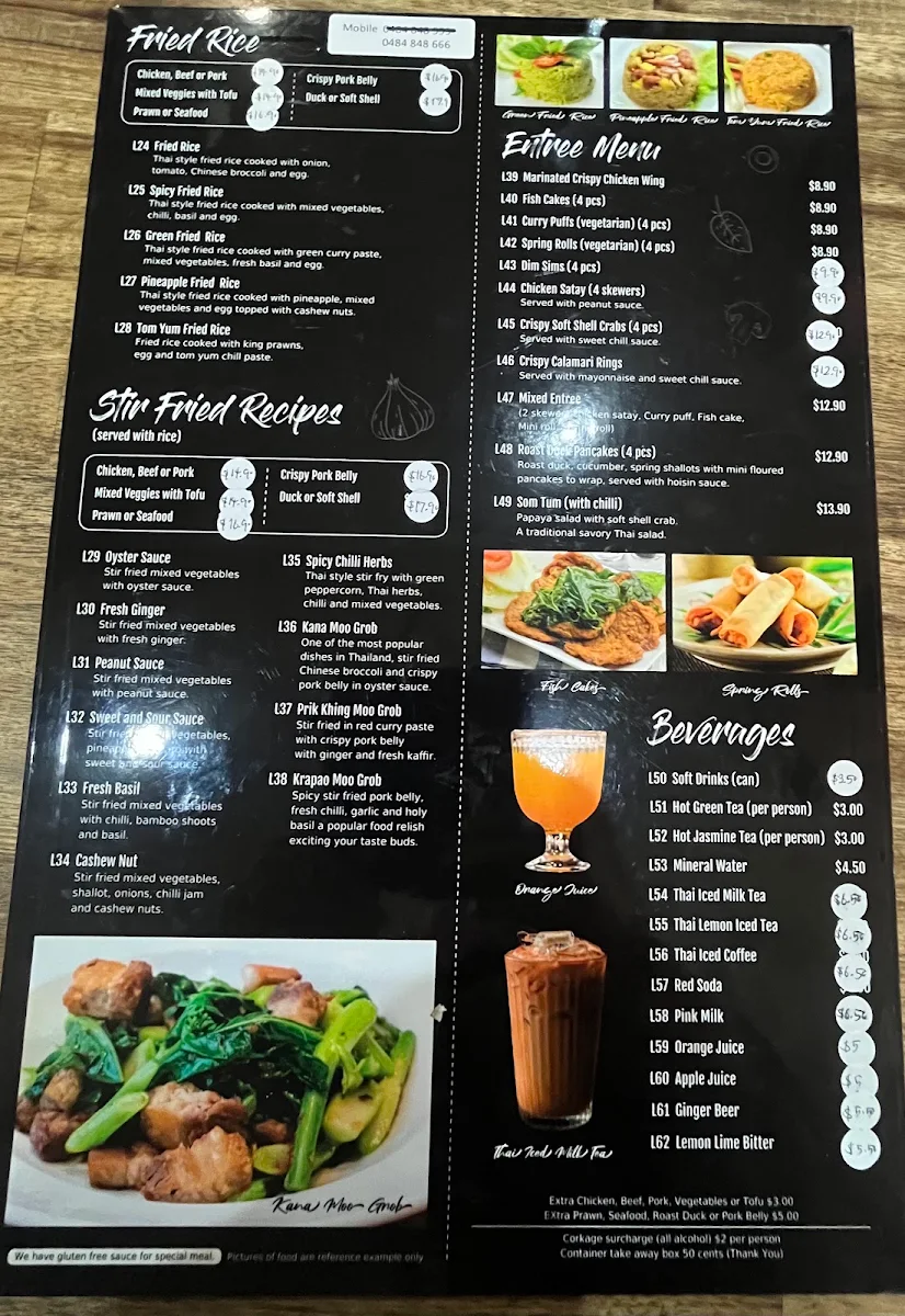 Menu, Thai Recipe