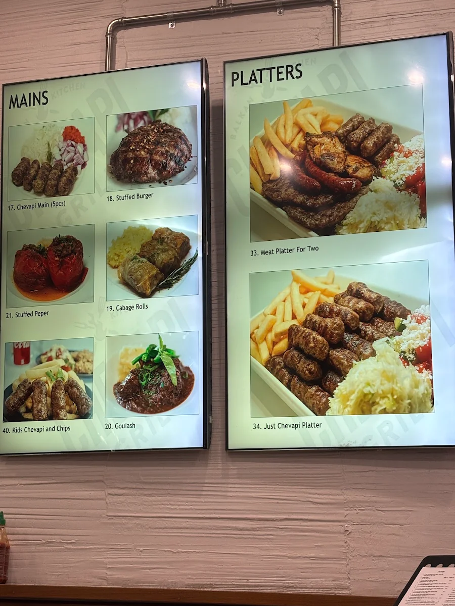 Menu, Chevapi Grill Balkan Kitchen