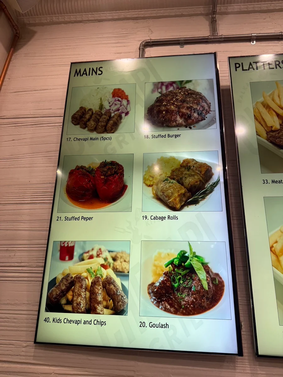 Menu, Chevapi Grill Balkan Kitchen