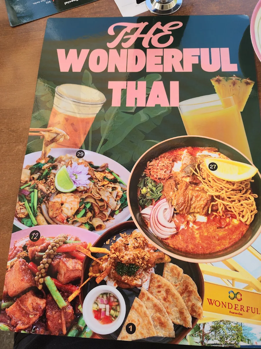 Menu, The Wonderful Thai