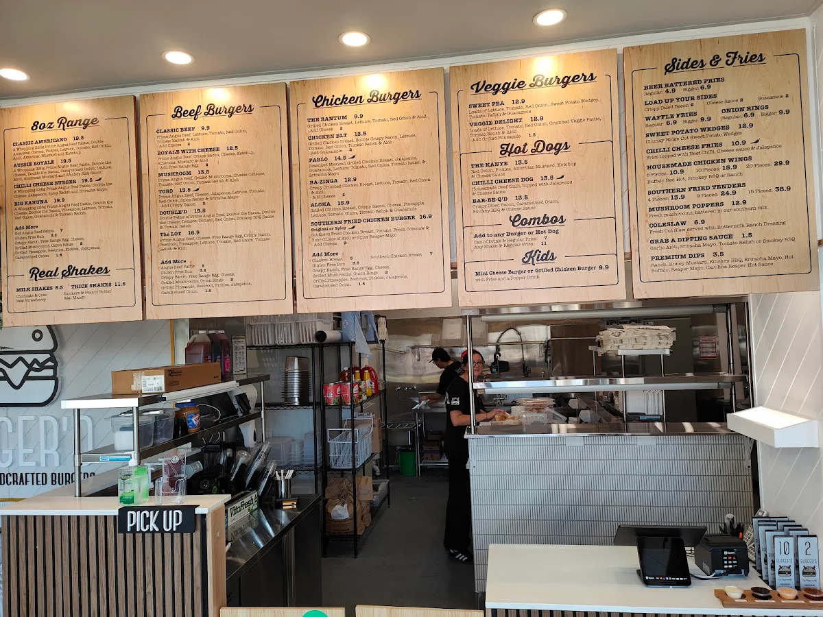 Menu, Burger'D Carseldine