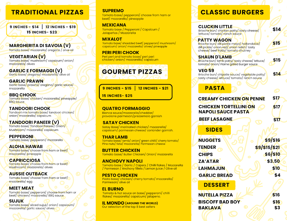 Menu, Smoke & Slice Pizza Kebab Fitzroy