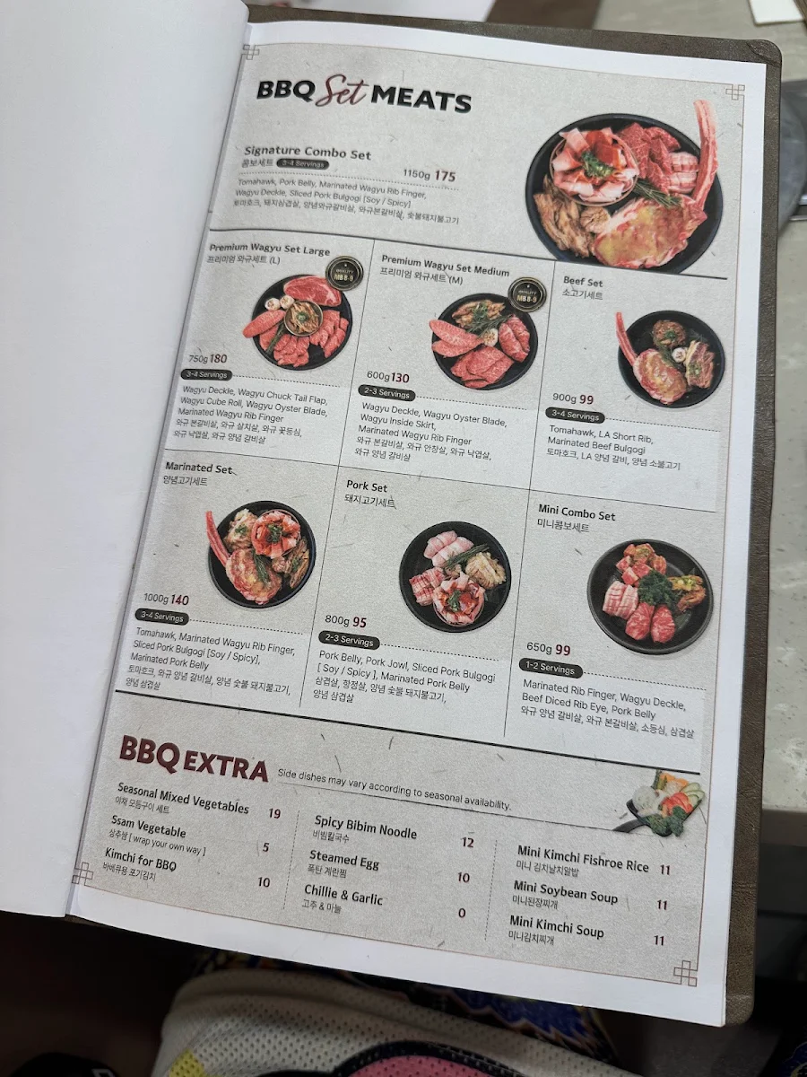 Menu, Dadam Korean BBQ