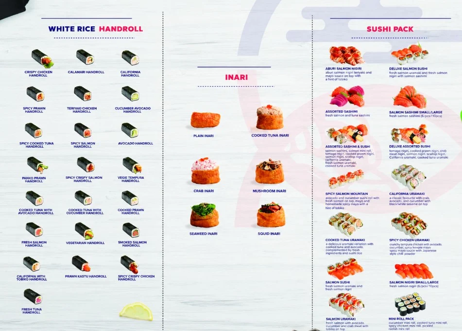 Menu, Momo Sushi