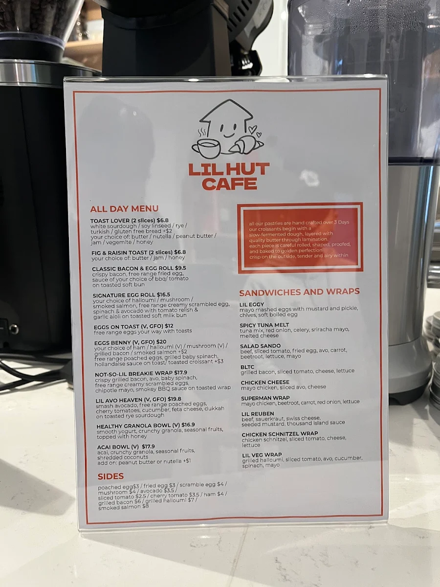 Menu, The Lil Hut Bakery