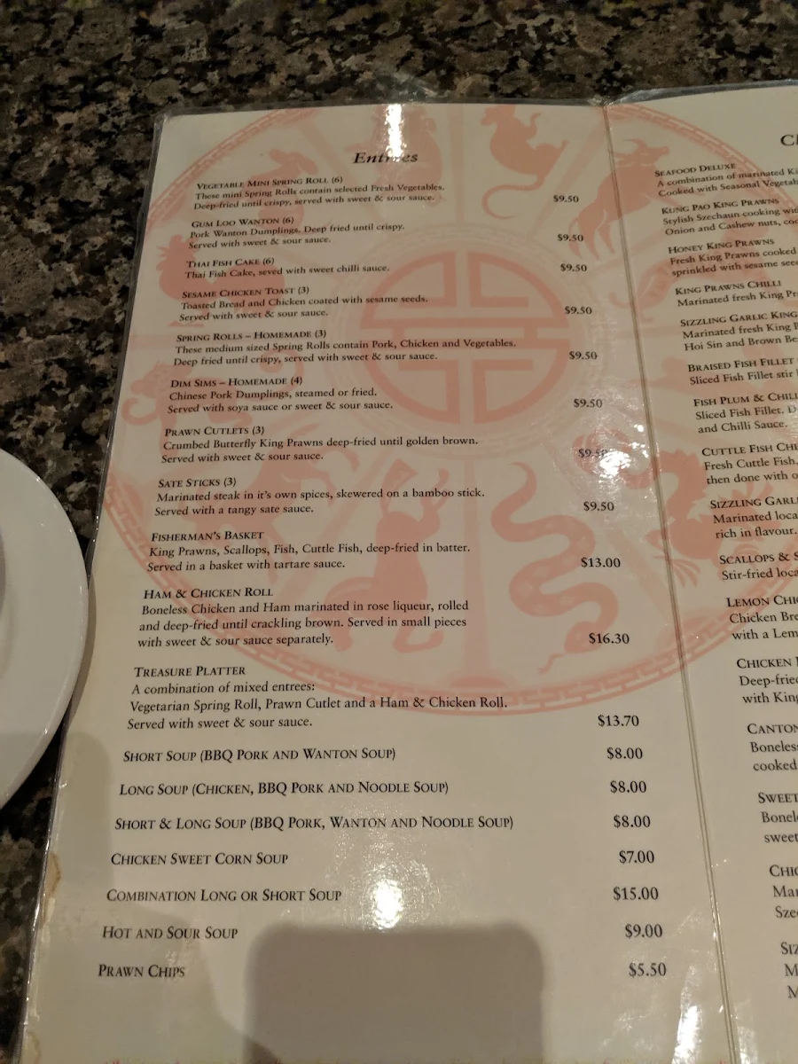 Menu, Capitol Chinese Restaurant