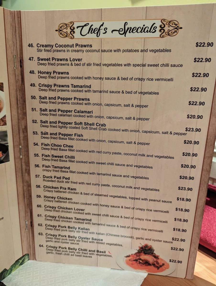Menu, Mae Ploy Thai Restaurant