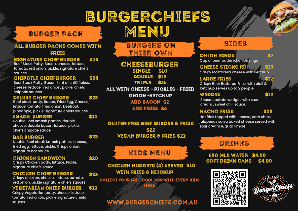 Menu, Burgerchiefs