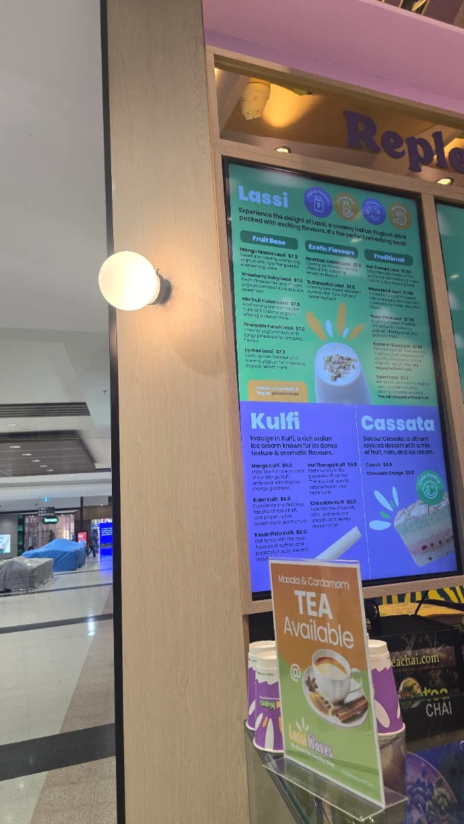 Menu, Lassi Waves