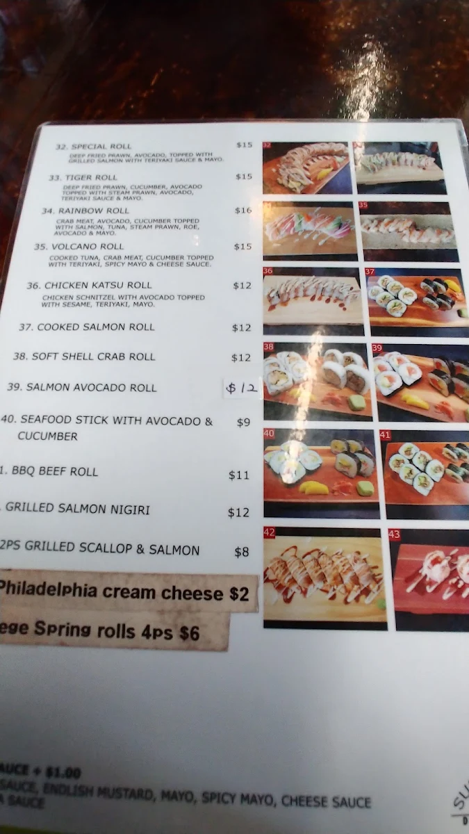 Menu, Dong Hae Sushi Bar