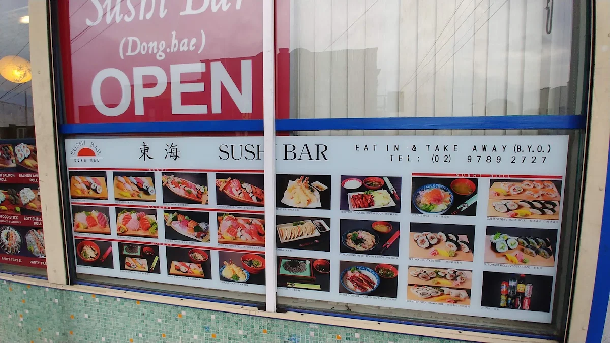 Menu, Dong Hae Sushi Bar