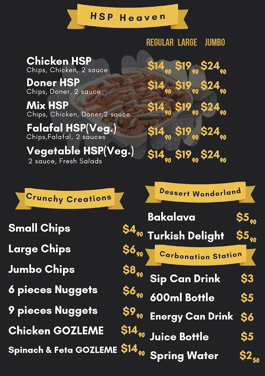 Menu, Kebab Lane