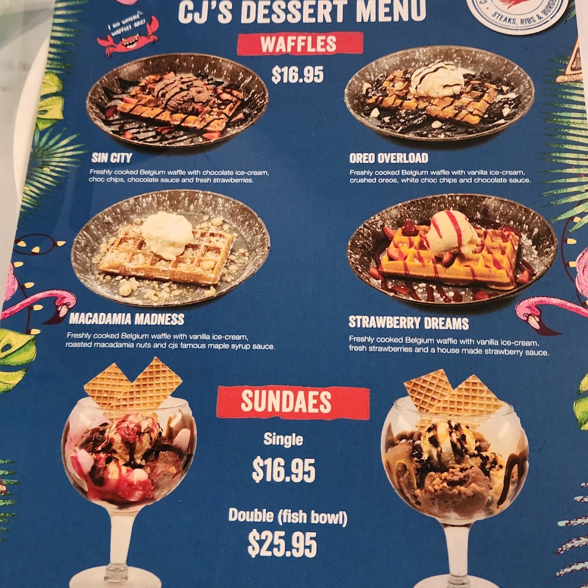 Menu, CJ's Crab Shack & Grill