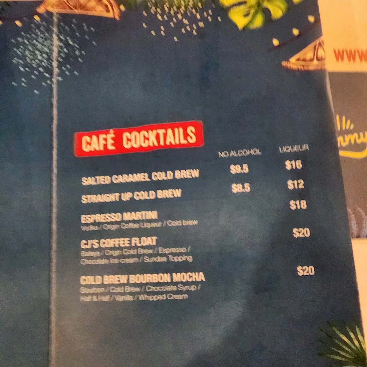 Menu, CJ's Crab Shack & Grill