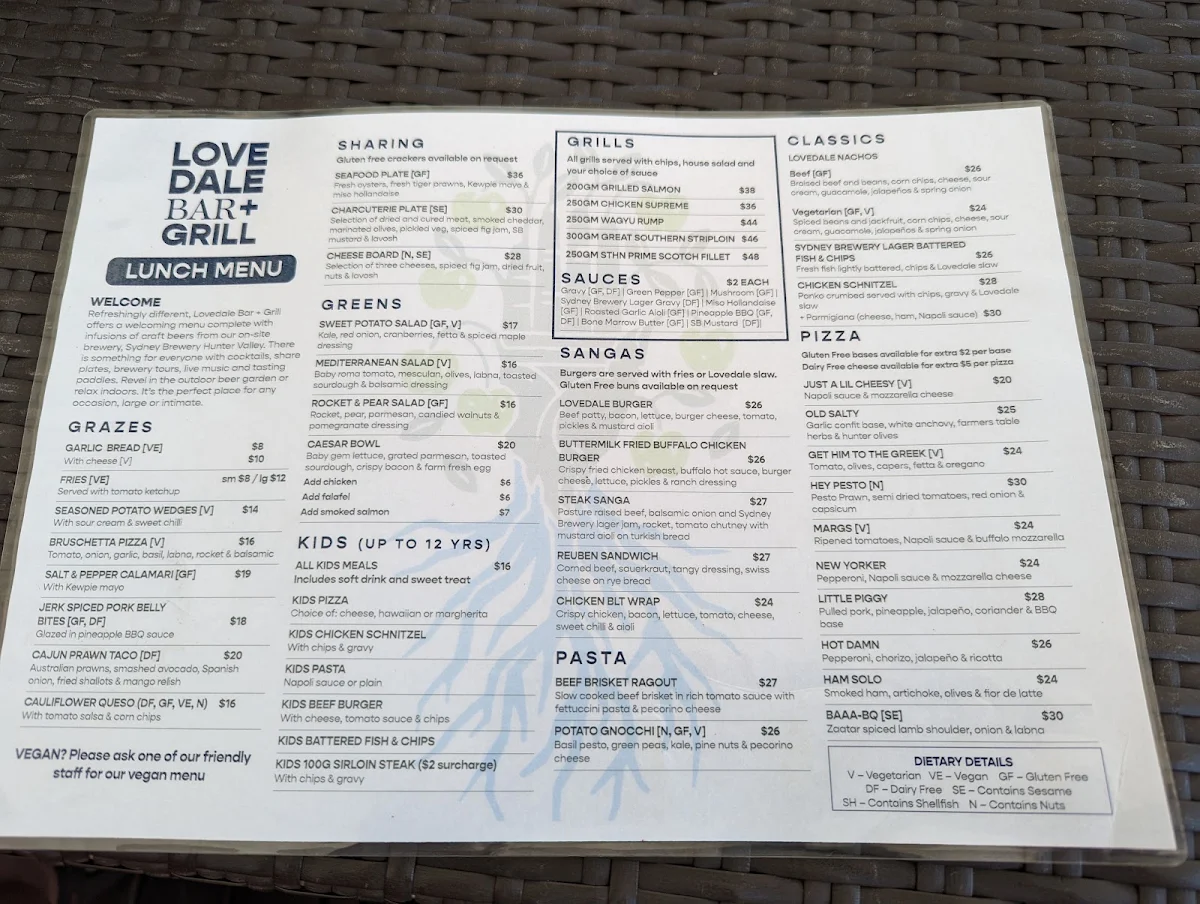 Menu, Bimbadgen Wood Fire Pizza