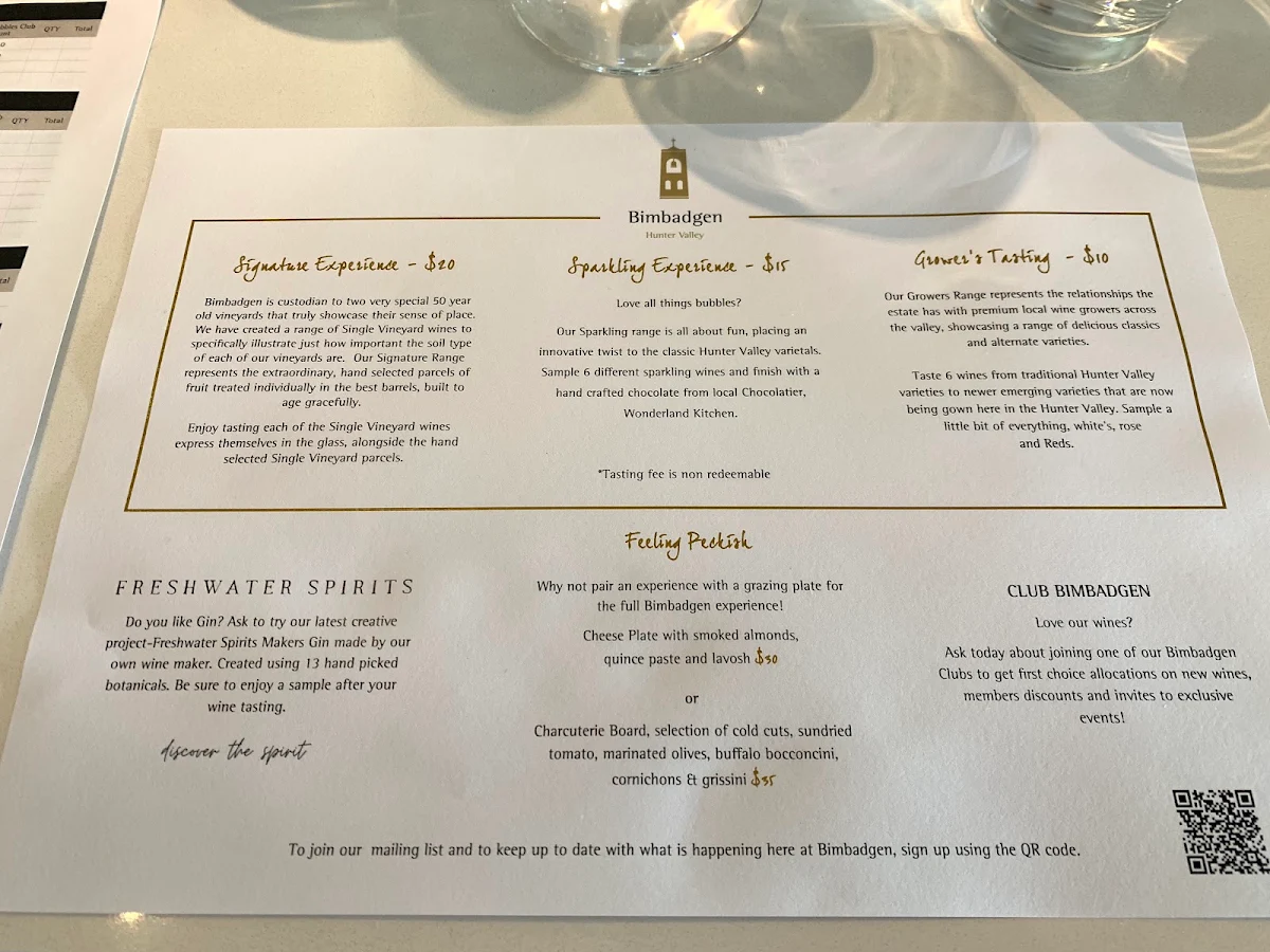 Menu, Bimbadgen Wood Fire Pizza