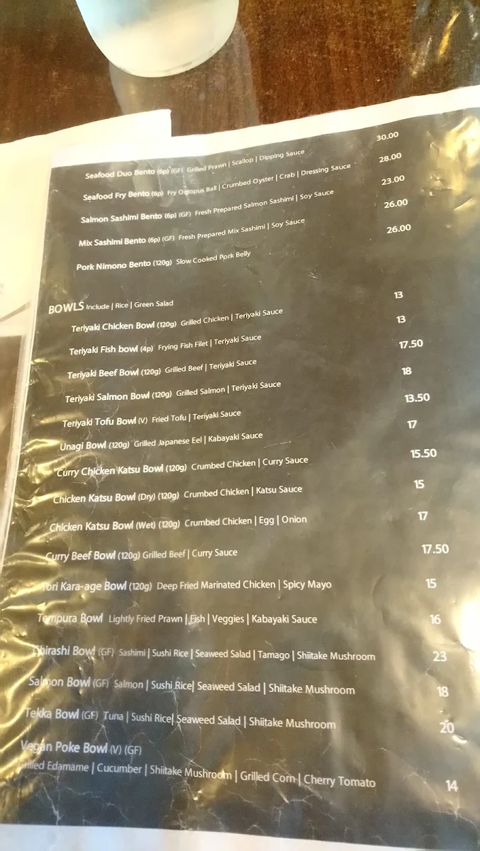 Menu, Ishikiya Japanese Restaurant
