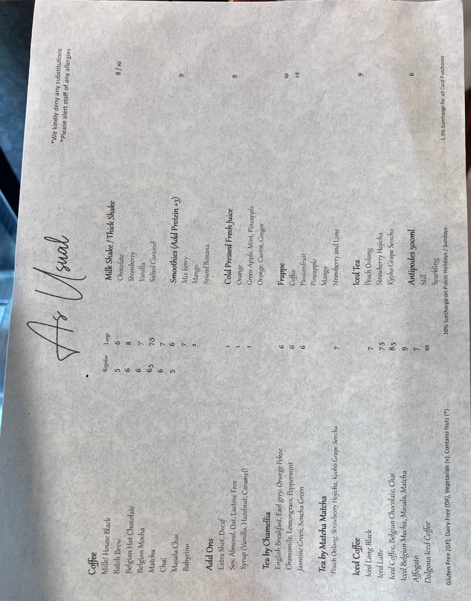 Menu, As Usual