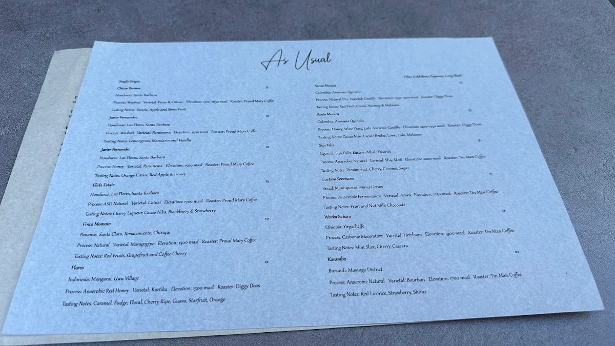 Menu, As Usual