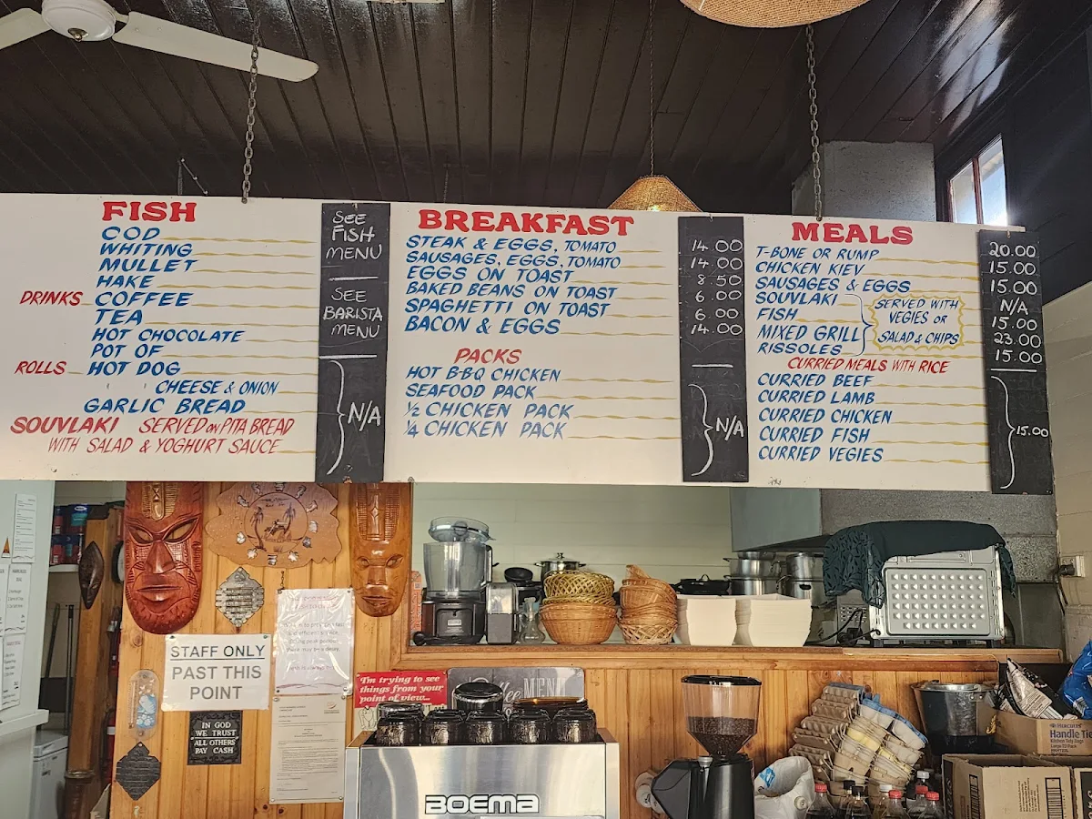Menu, Wondai Fish & Chips