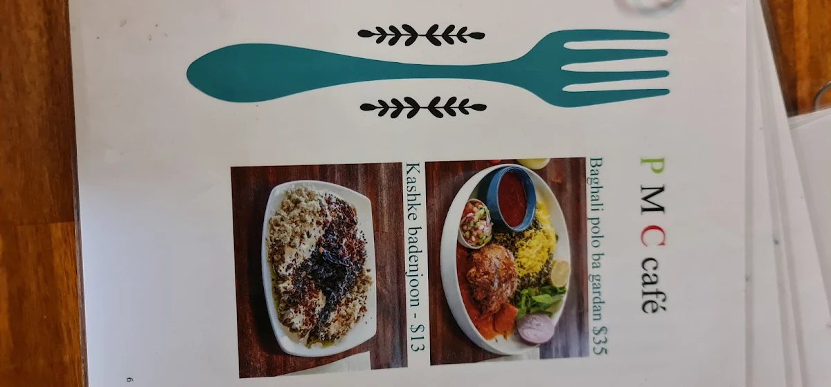 Menu, PMC Persian Restaurant & Cafe