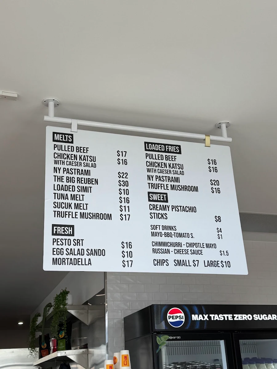 Menu, Deli Melts