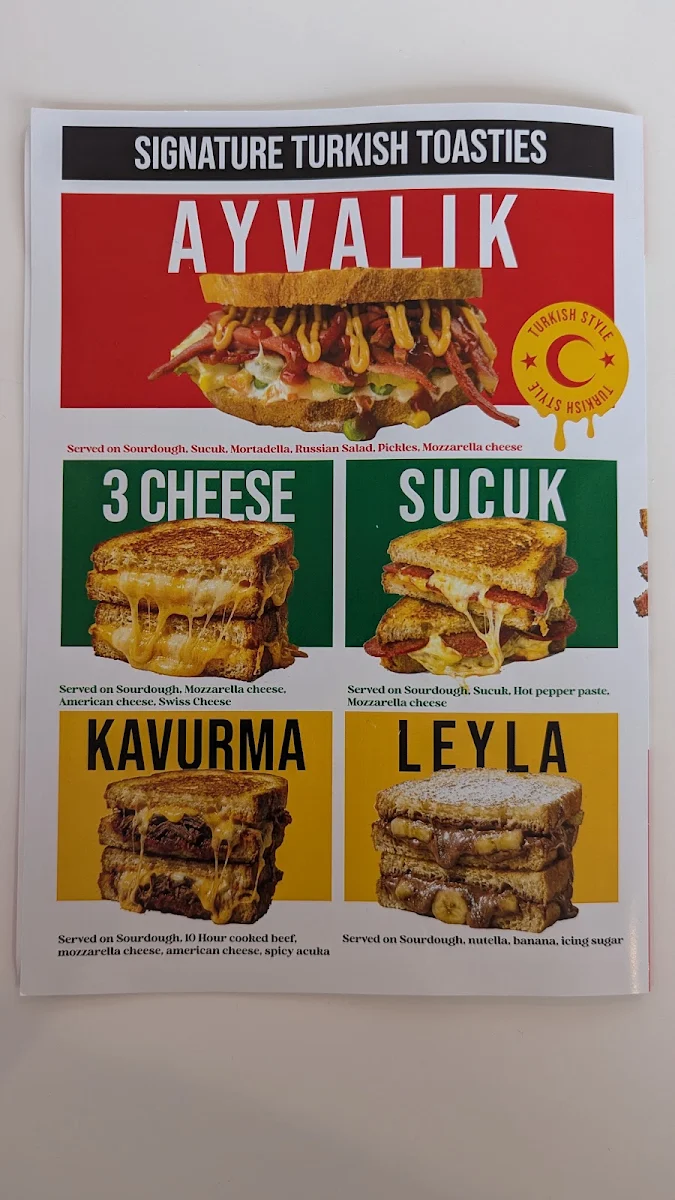 Menu, Deli Melts