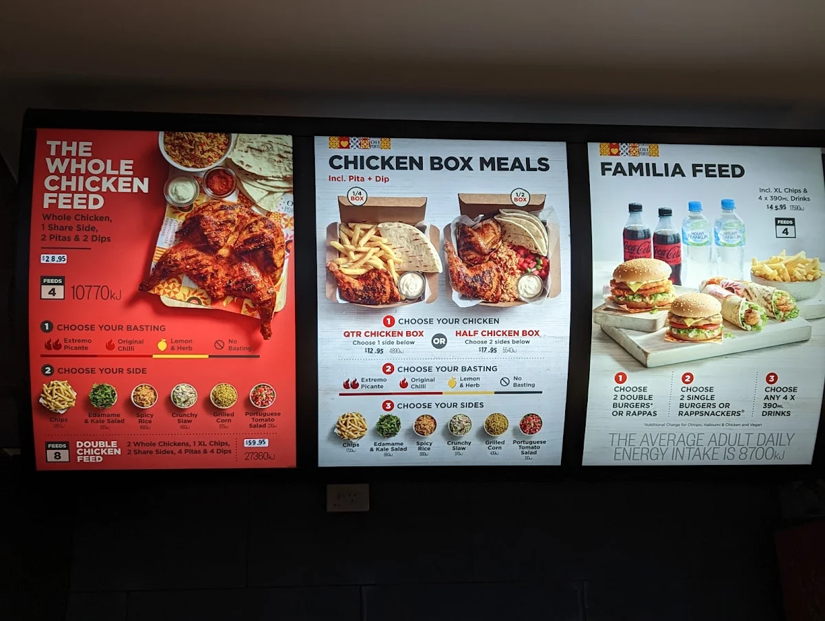 Menu, Oporto Little River Melbourne Bound