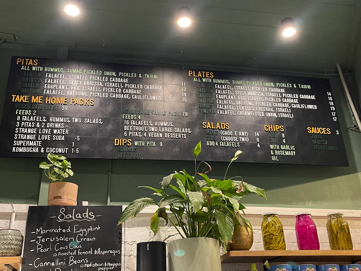 Menu, Just Falafs