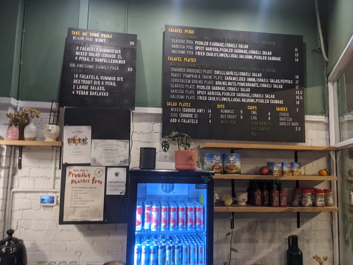 Menu, Just Falafs