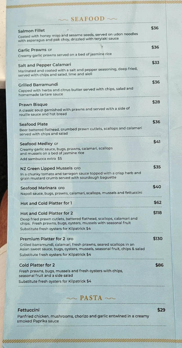 Menu, MBBC