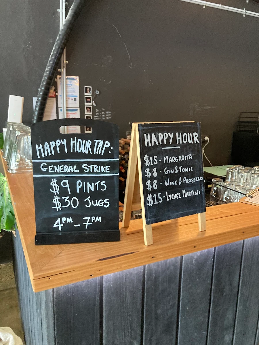 Menu, Twang Brewing