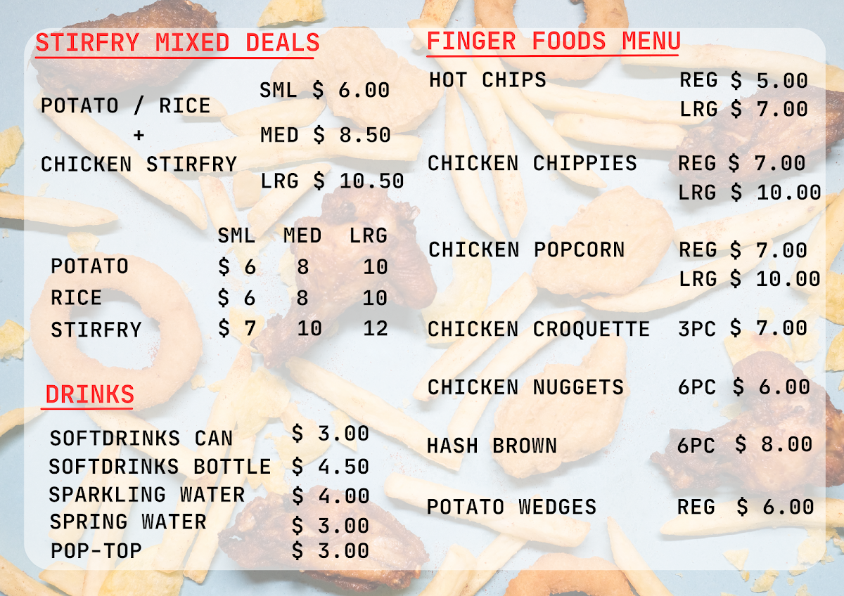 Menu, Royale Poultry - Pacific Square, Maroubra