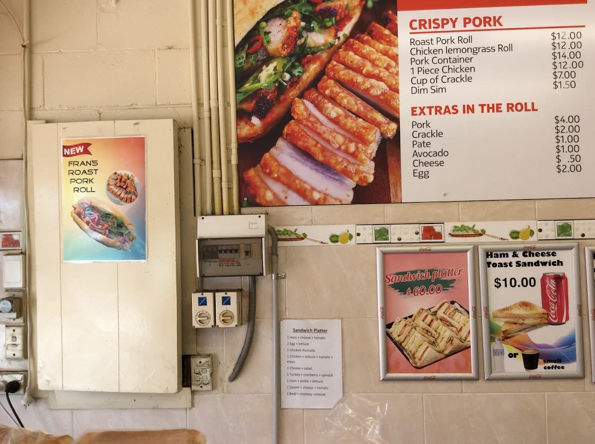 Menu, Fran's Studfield Bakeries