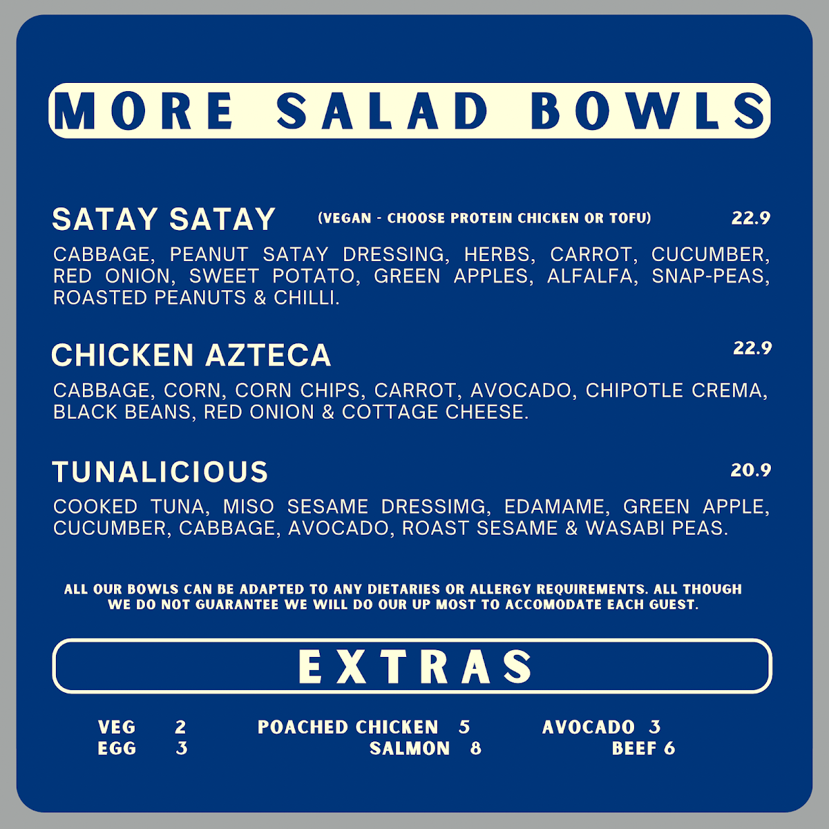 Menu, Sweet Ground