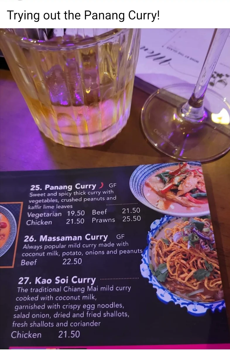 Menu, Thai Chada
