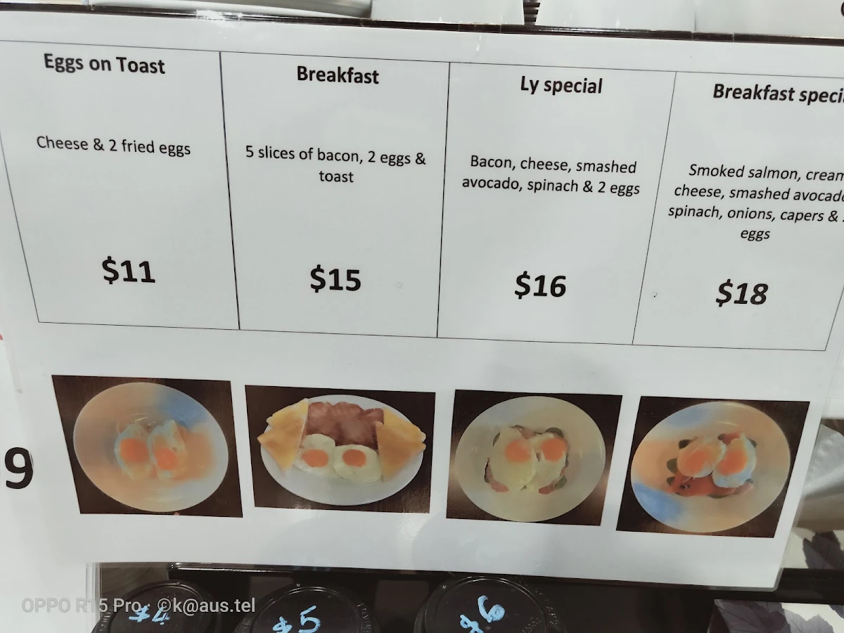 Menu, Ly's Cafe