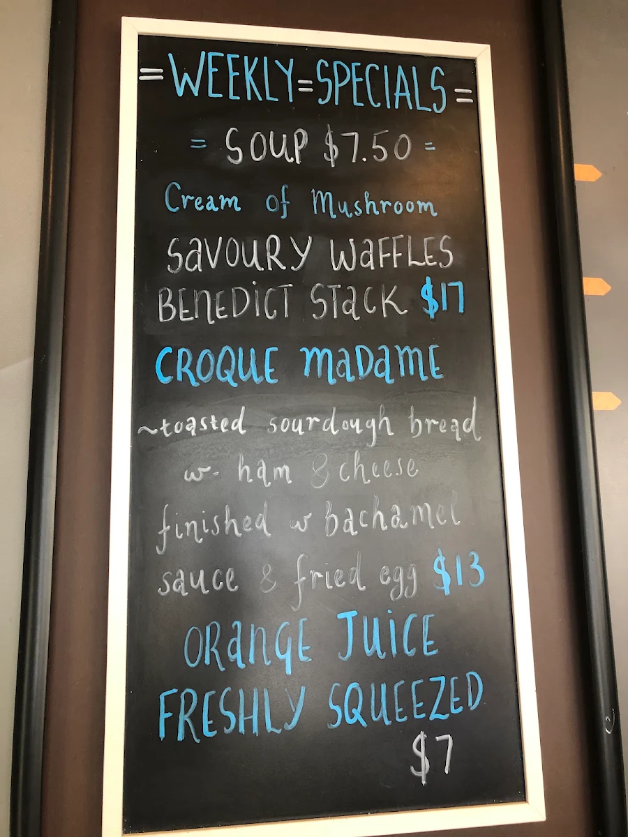Menu, Art de Cafe