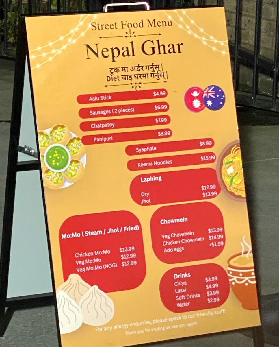 Menu, Nepal Ghar