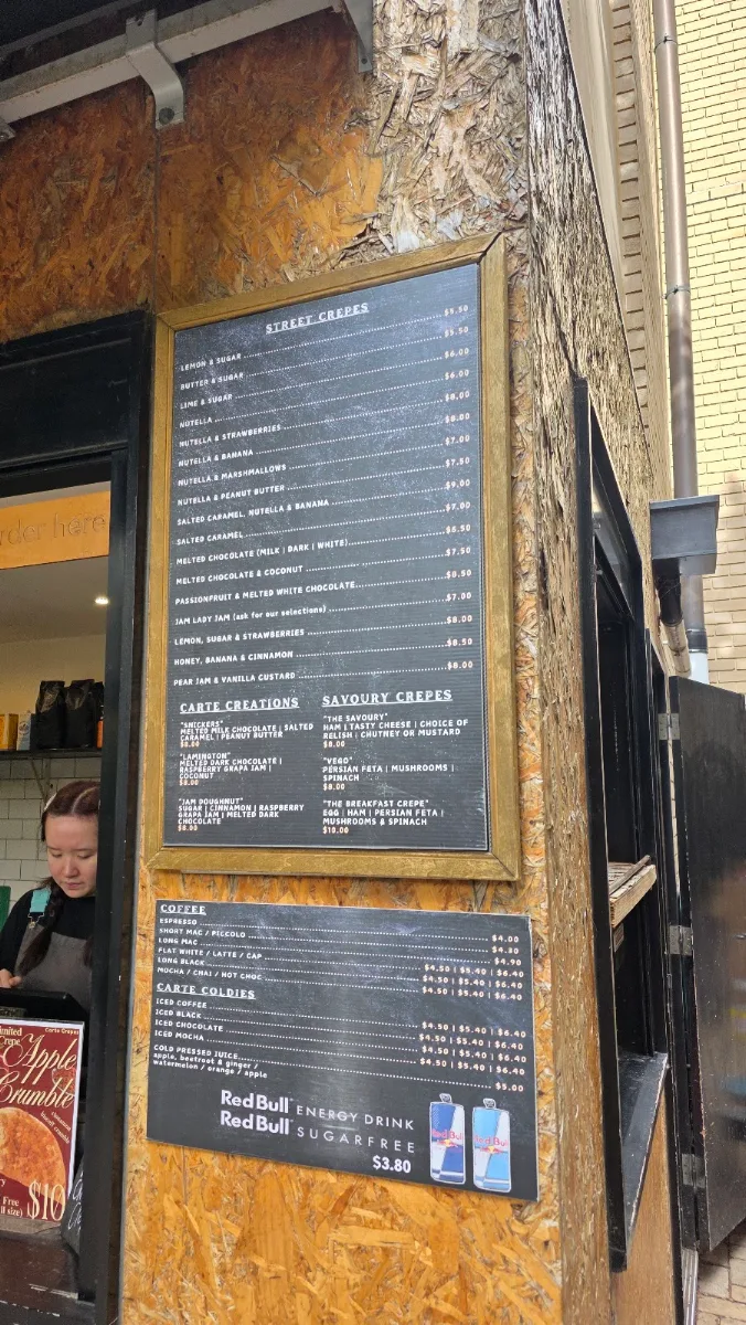 Menu, Carte Crepes